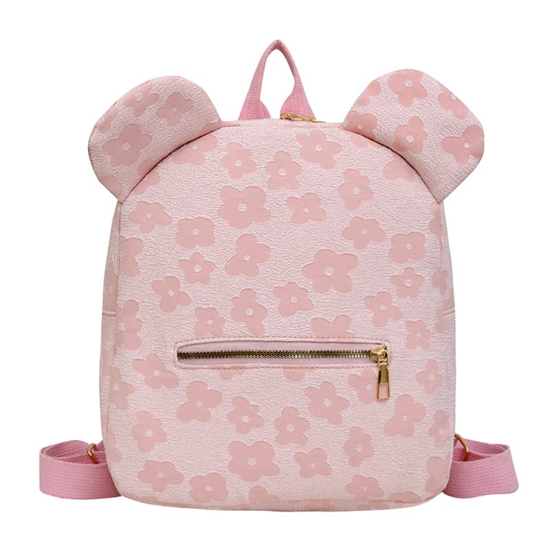 キッズリュック お花モチーフ くまみみリュック